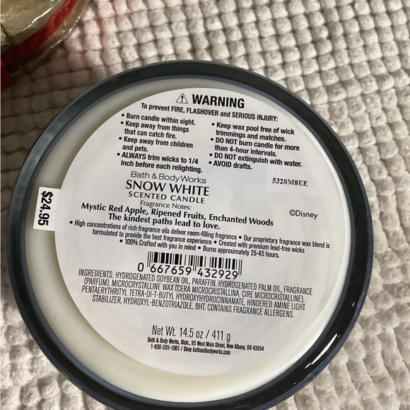 Bath & Body Disney 2025 Princess Snow White 3 Wick Candle AND Wish Well Holder - Picture 9 of 11